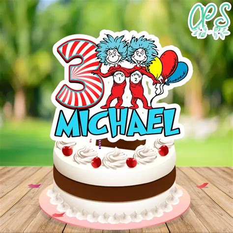 thing 1 and thing 2 cake toppers